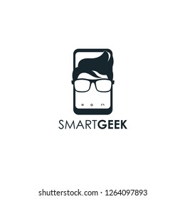 Geek logo vector. People logo vector. Geek logo template