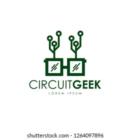 Geek logo vector. People logo vector. Geek logo template