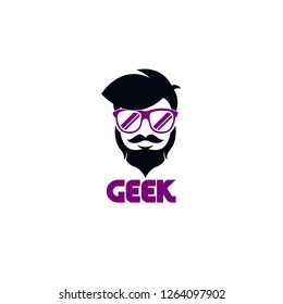 Geek logo vector. People logo vector. Geek logo template