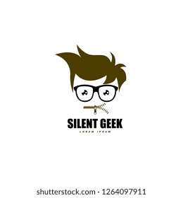 Geek logo vector. People logo vector. Geek logo template