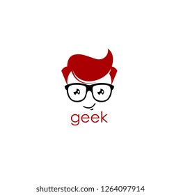 Geek logo vector. People logo vector. Geek logo template