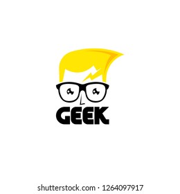 Geek logo vector. People logo vector. Geek logo template