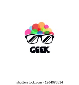 Geek logo vector. People logo vector. Geek logo template