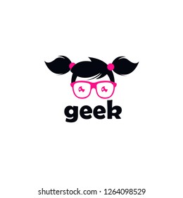 Geek logo vector. People logo vector. Geek logo template