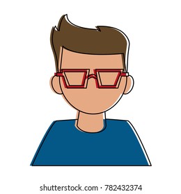 Geek man cartoon