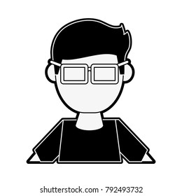 Geek man cartoon