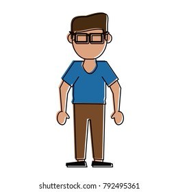 Geek man cartoon