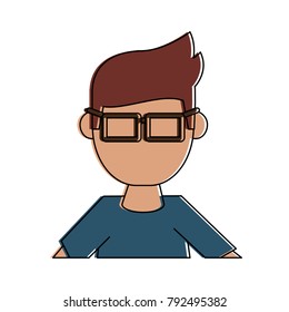 Geek man cartoon