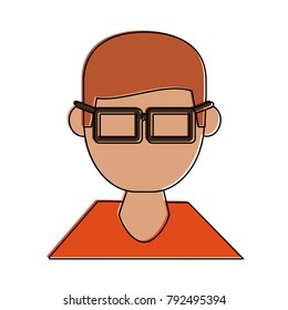 Geek man cartoon