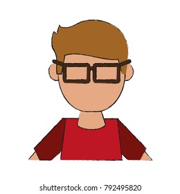 Geek man cartoon