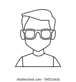 Geek man with glasses