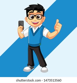 Geek Man with Glasses for mascot and logo design