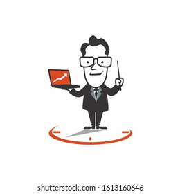 Geek Man with Glasses for mascot and logo design