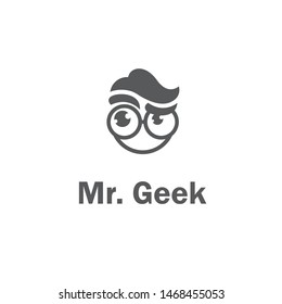 geek man logo design vector 