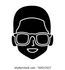 Geek man with round frame glasses