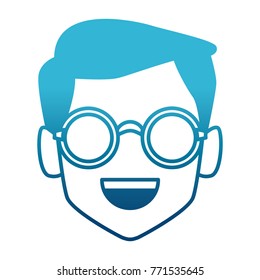 Geek man with round frame glasses
