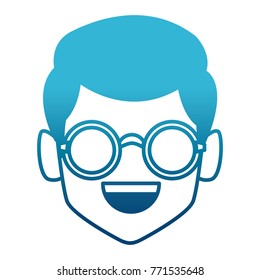 Geek man with round frame glasses