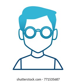Geek man with round frame glasses