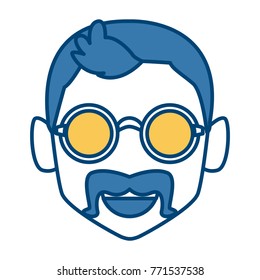 Geek man with round frame glasses
