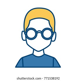 Geek man with round frame glasses