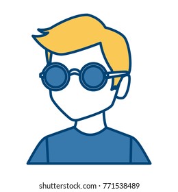 Geek man with round frame glasses