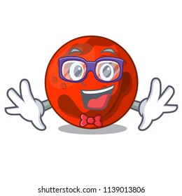 Geek mars planet character cartoon