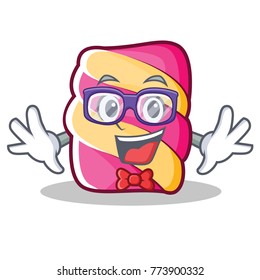 Geek marshmallow character cartoon style