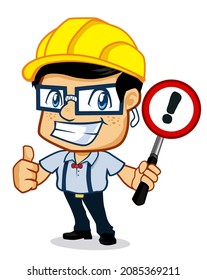 geek mascot cartoon in vector