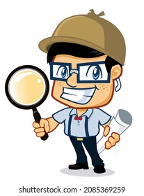 geek mascot cartoon in vector