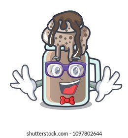 Geek milkshake character cartoon style