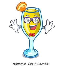 Geek mimosa character cartoon style