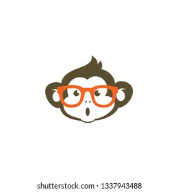 geek monkey vector on a white background