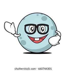Geek moon character cartoon style