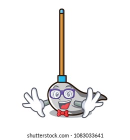 Geek mop character cartoon style
