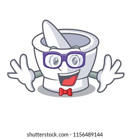 Geek mortar character cartoon style