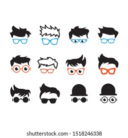 Geek nerd collection set graphic design template vector