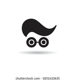 geek or nerd face icon vector