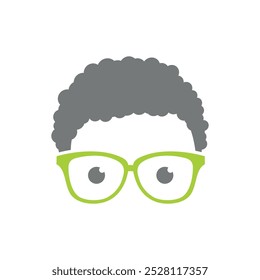 Geek Nerd Face Icon Plantilla de Vector