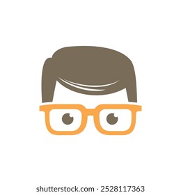 Geek Nerd Face Icon Plantilla de Vector