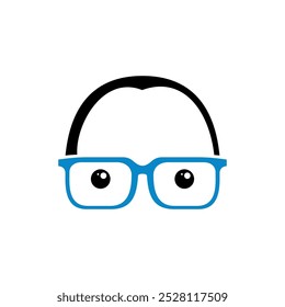 Geek Nerd Face Icon Plantilla de Vector