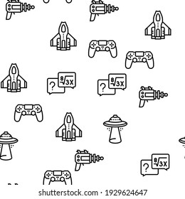 Ilustración De Línea Delgada De Patrón Geek, Nerd Y Gamer