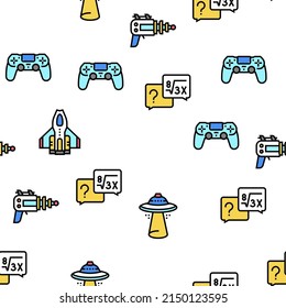 Ilustración De Línea Delgada De Patrón Geek, Nerd Y Gamer