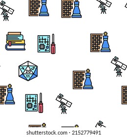 Ilustración De Línea Delgada De Patrón Geek, Nerd Y Gamer