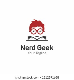 Geek and Nerd Logo Character Stock Image 