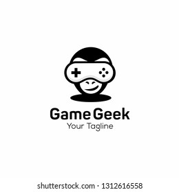 Geek and Nerd Logo Character Stock Image 