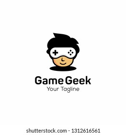 Geek and Nerd Logo Character Stock Image 