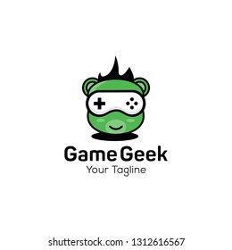 Geek and Nerd Logo Character Stock Image 