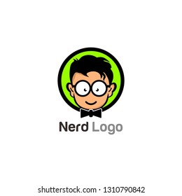 Geek Nerd Logo Stock Vector