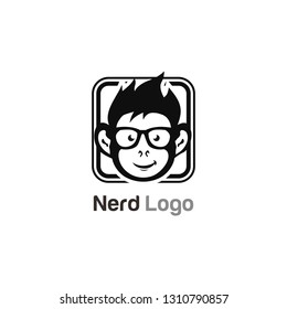 Geek Nerd Logo Stock Vector