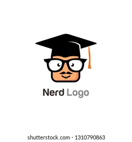 Geek Nerd Logo Stock Vector